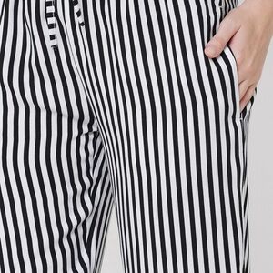 Zara Black and White Striped Trousers